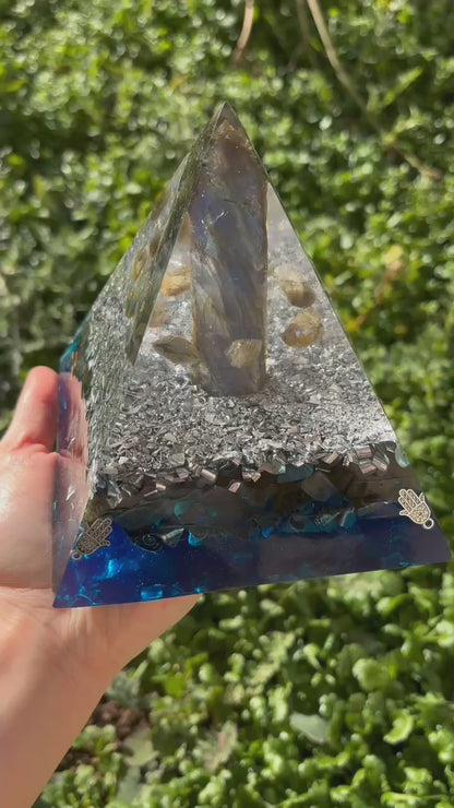 Heal, Recharge & Protect your Aura with Labradorite Orgonite Pyramid